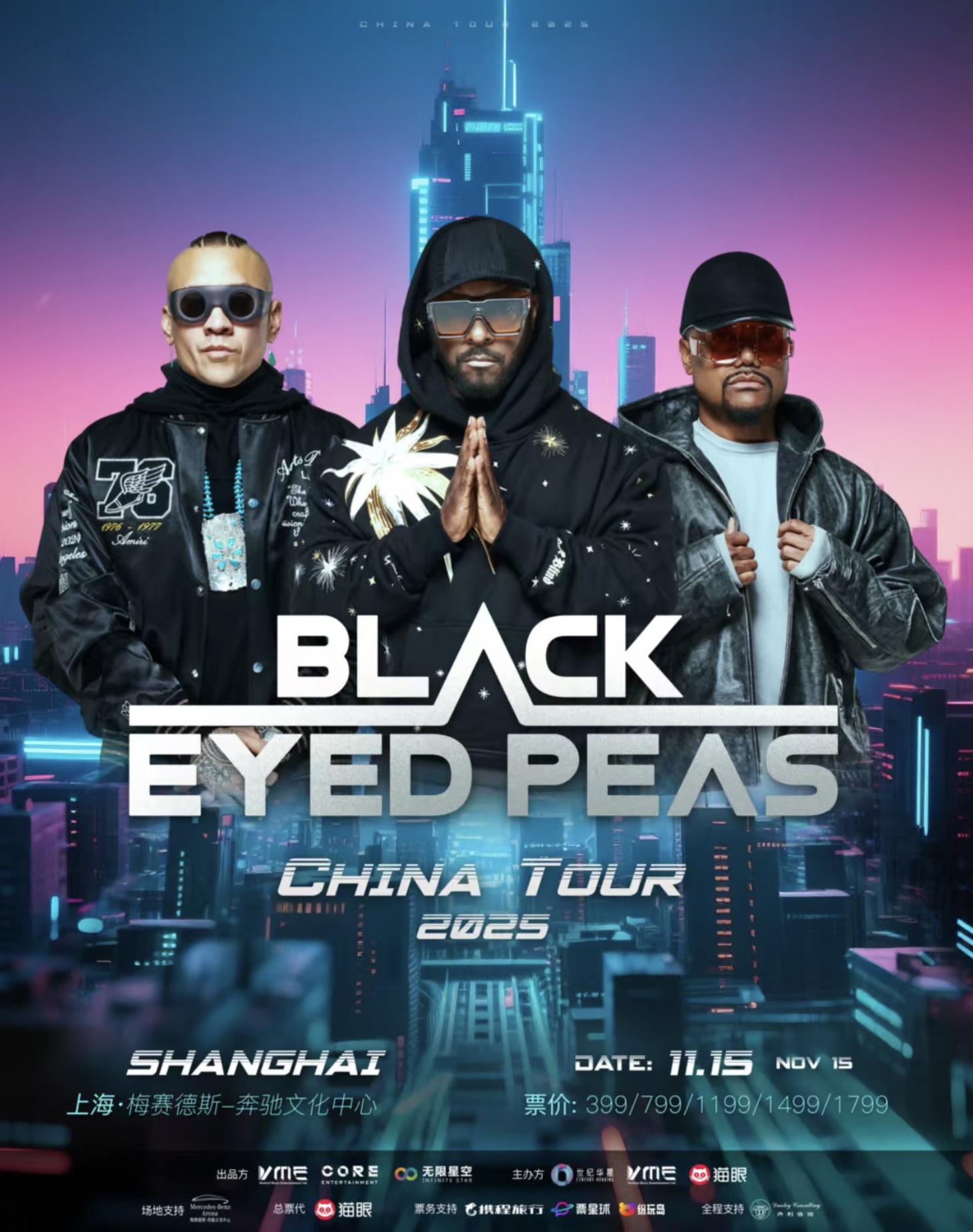 Black Eyed Peas China Tour 2025 poster